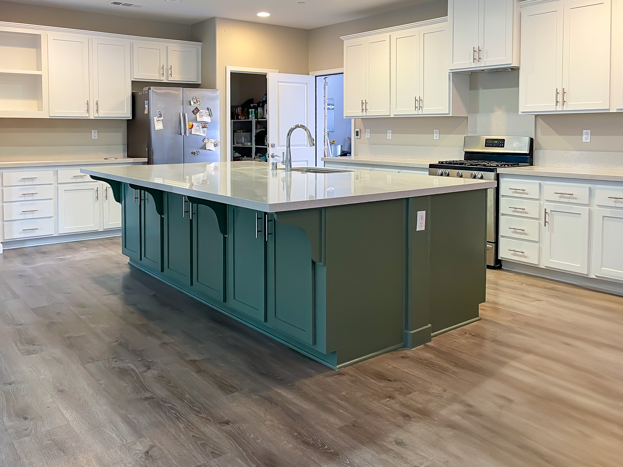 Freshly painted cabinets in a Riverside home